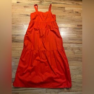 Loft orange tiered maxi dress size L
